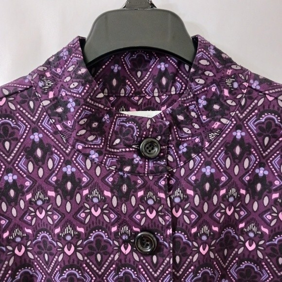 Charter Club Women's Jacket Multi Color Purple with pink. Large - Picture 3 of 11